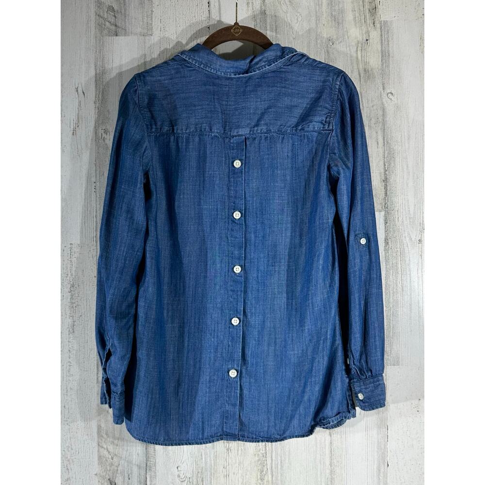 Talbots Popover Top Size P Petite Button Back Rol… - image 3